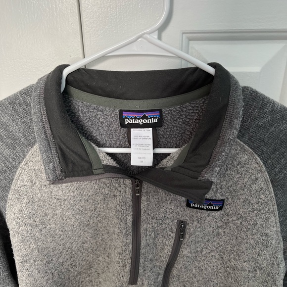 Patagonia Men’s medium Better Sweater 1/4 Zip Fleece Two tone gray - Picture 3 of 5